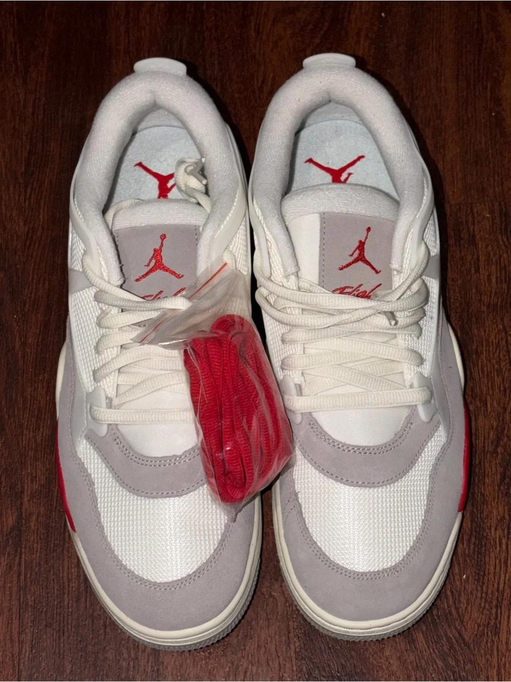 Air jordan 4 Athletic Sneakers white varsity red